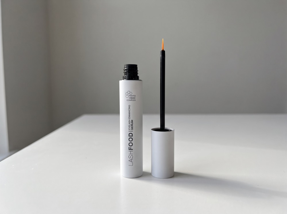 LashFood Phyto-Medic Eyelash Enhancer standing on a white tabletop